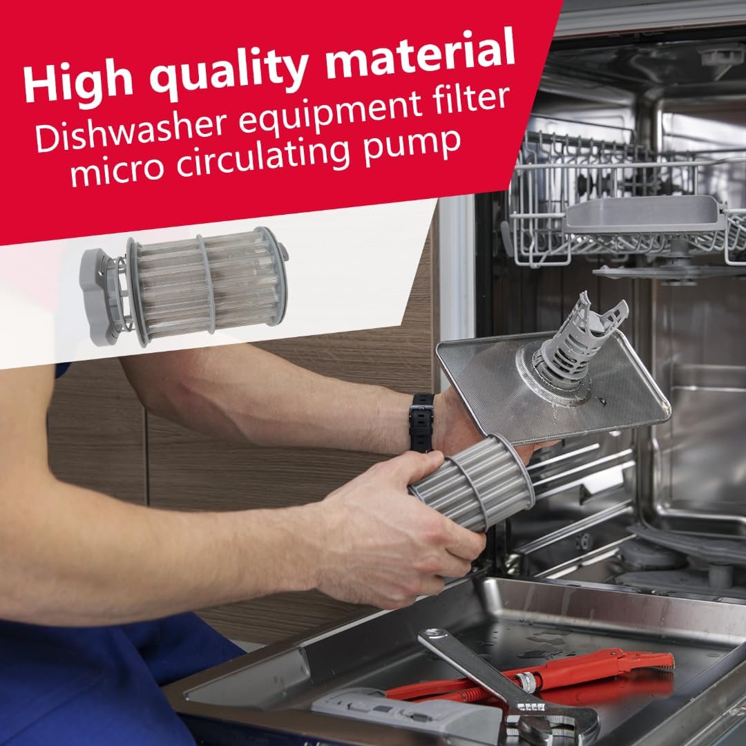 USonline911 645038 Dishwasher Drain Mesh Filter Circulation Pump Micro Filter for B-osch SHE4AM12UC, SHE4AM15UC, SHE4AM16UC, SHE4AP02UC, SHE4AP05UC, SHE3AR52UC, SHE3AR55UC