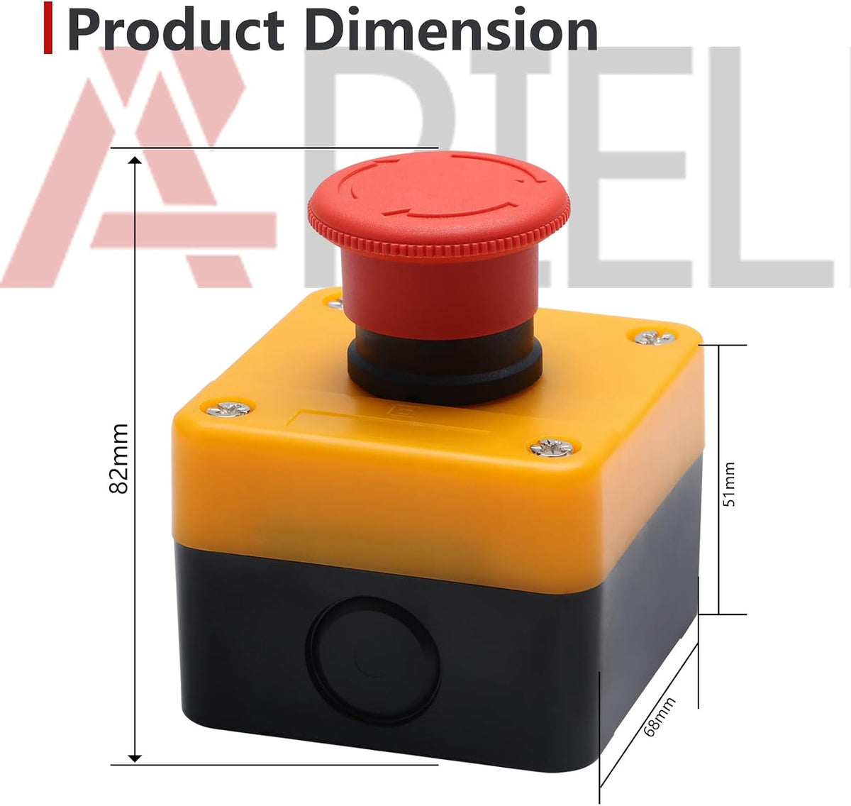 APIELE Emergency Stop Pushbutton Switch 1NO1NC 660V 10A Red Emergency Stop Push Button Switch with Box