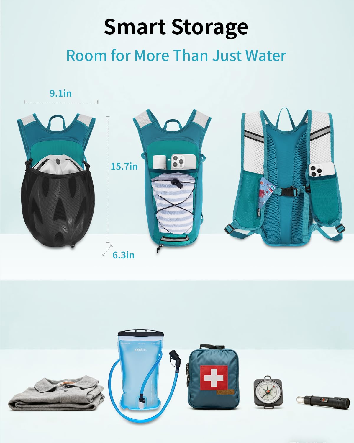 Hydration Backpack with 2L Water Bladder, Lightweight Running Pack