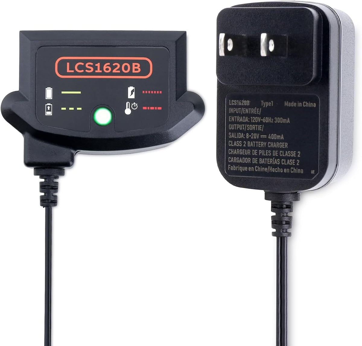LCS1620B Compatible with Black and Decker 20V MAX Lithium Battery Charger