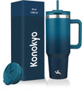 40 oz Insulated Tumbler Water Bottle with Handle, Straw Lid | BPA-free and dishwasher safe; made for gym, travel