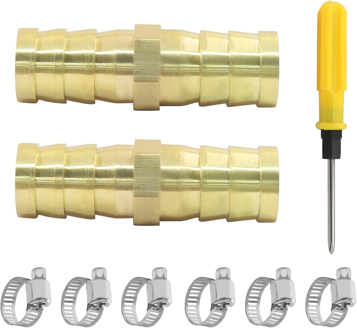 2 Pcs 1/2" Brass Barb Fittings