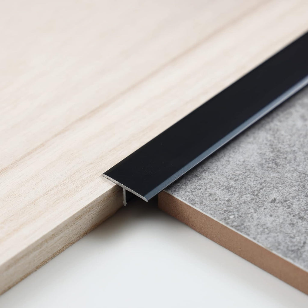 3Pcs Aluminum T Molding Trim & Floor Transition Strips, Flat Divider Strip for Door Threshold and Joining Flooring