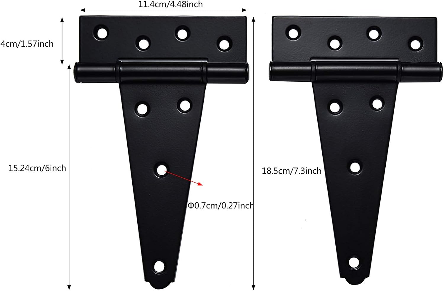 Heavy Duty Gate Hardware Kit,with Self Locking Gate Latch,2 PCS 6inch T-Hinges,1 PC 6.5inch Gate Handle