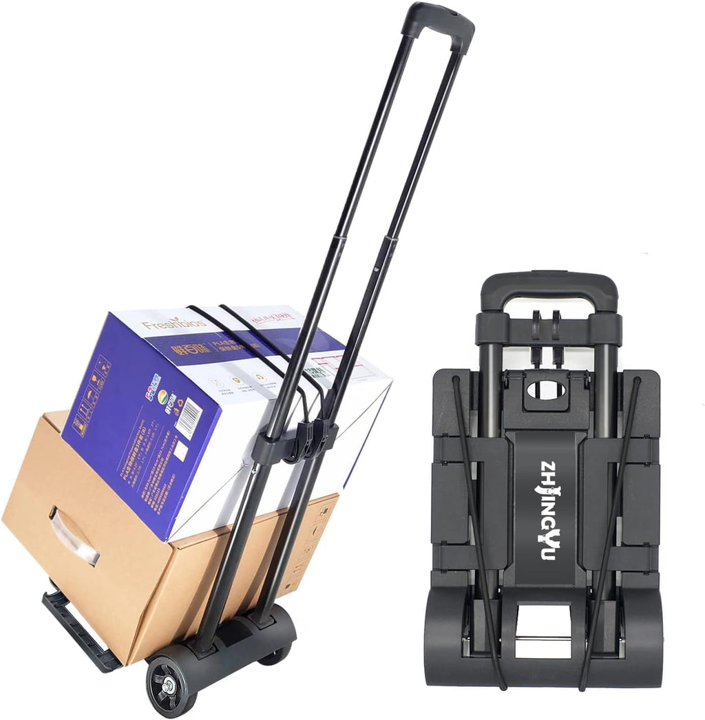 Folding Hand Truck Dolly Cart, Folding Cart Small Dolly with Wheels, | Lightweight Utility Dolly Expandable Baseplate