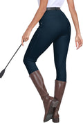 Women's Horse Riding Pants Full Seat Silicon Knee-Patch Equestrian Breeches Horseback Schooling Tights Zipper Pockets