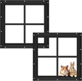 2-Pack Black Shed Transom Windows, 12 x 12 Inch Flush-Mount Tempered Glass