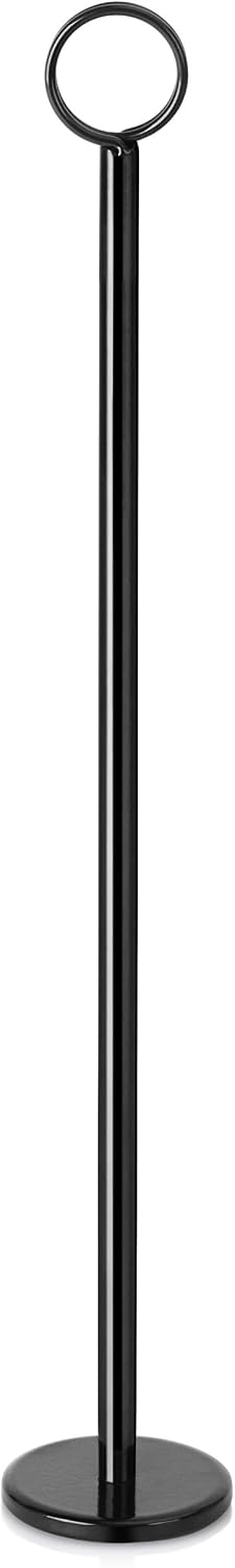 Ring-Clip Table Number Holder / Place Card Stand, 15 Inch, Black Finish, Set of 12