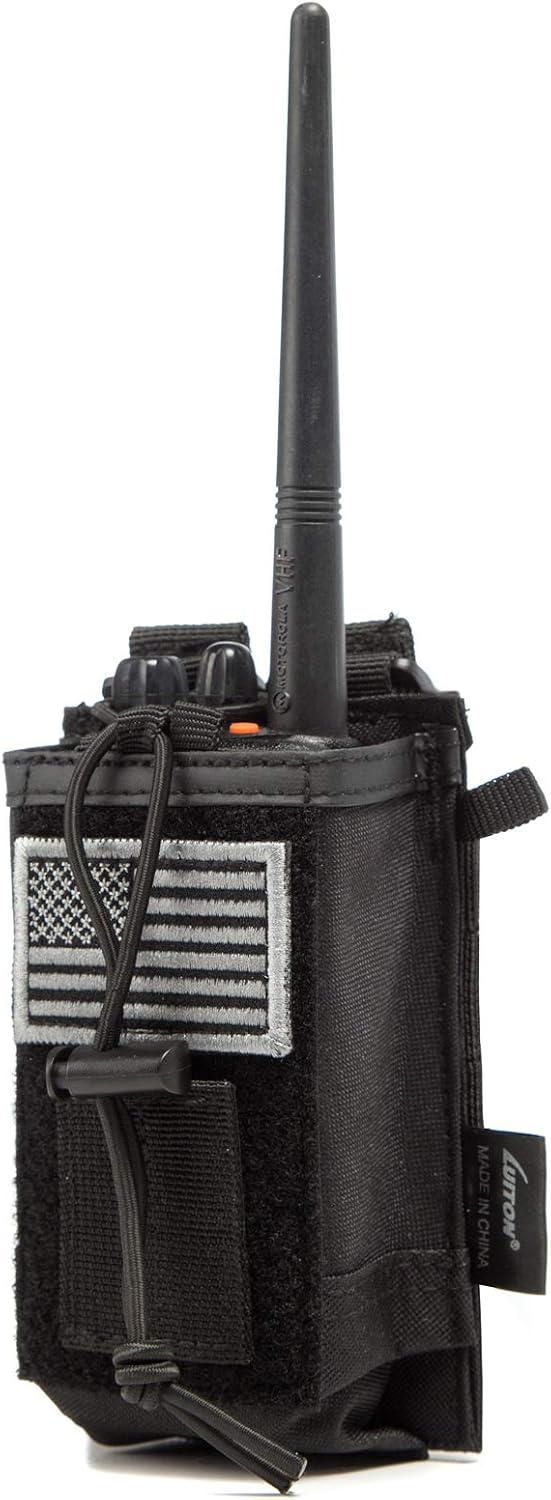 Tactical Molle Radio Holster Holder Case Military Heavy Duty Pouch Bag for Two Ways Walkie Talkies Adjustable Storage