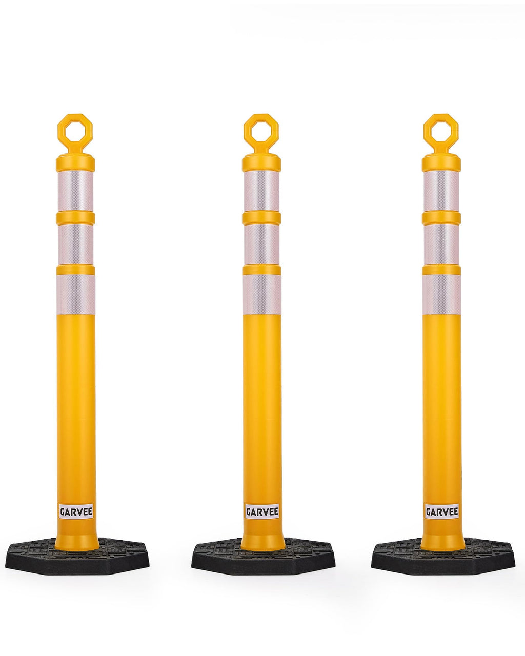 47 Inch 3 Pack Traffic Delineator Post Cones, Safety Posts