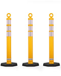 47 Inch 3 Pack Traffic Delineator Post Cones, Safety Posts