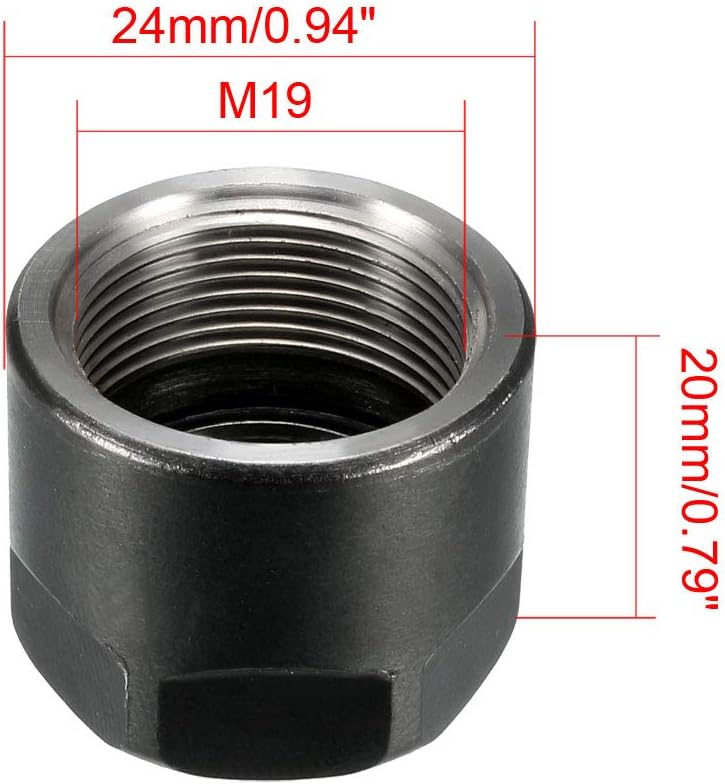uxcell ER16-A(M19) Type Collet Clamping Hex Nuts for CNC Milling Chuck Holder Lathe