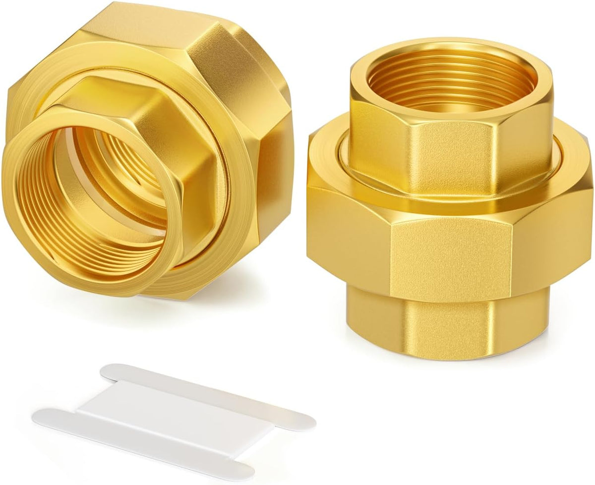 GASHER 2PCS 3/4" FNPT Brass Union Pipe Fitting