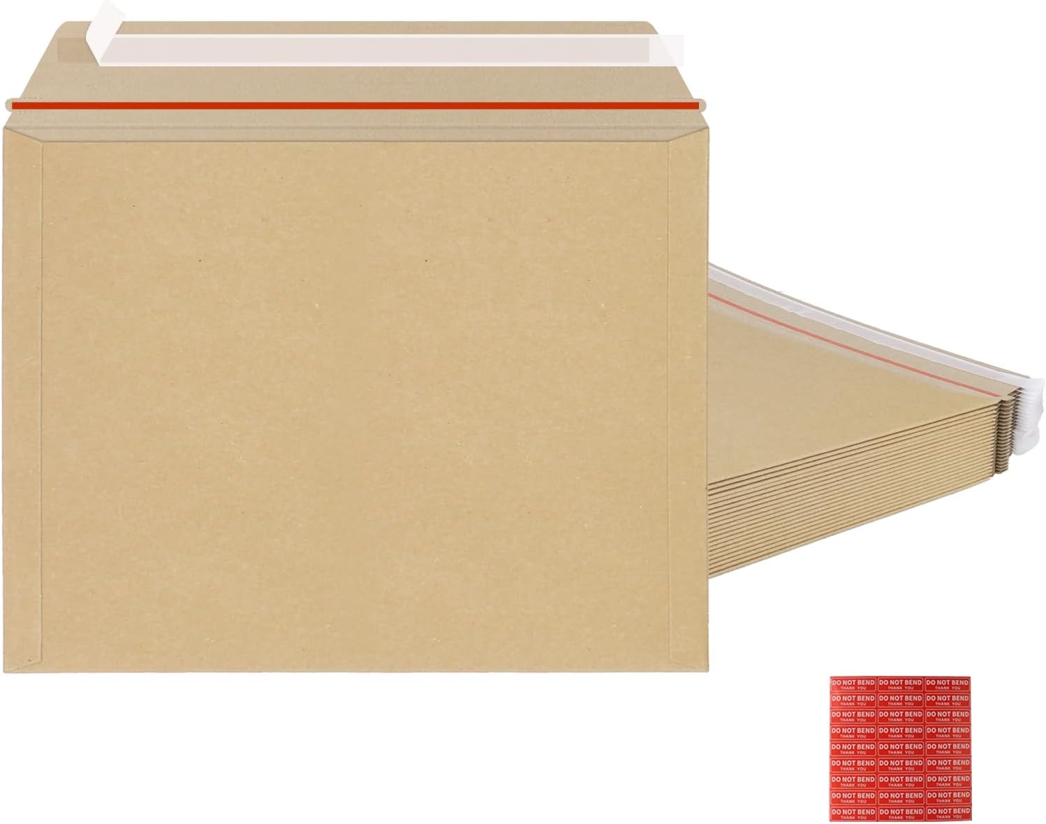25 Pack Large Kraft Rigid Mailer 10"x13.5" Rigid Envelopes | Stay Flat Cardboard Envelopes Self Seal Document Mailers