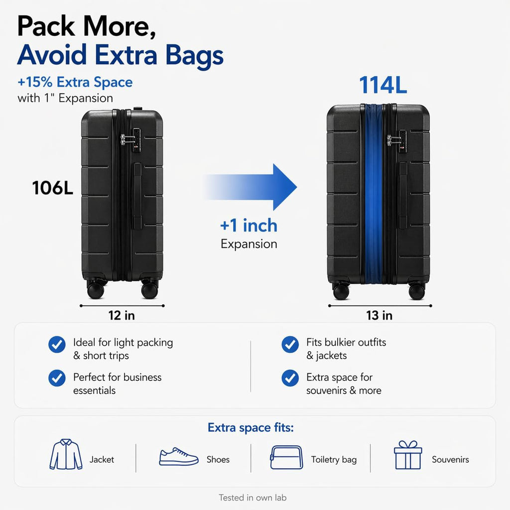Luggage Sets 3 Piece, Expandable Hardshell Suitcase with TSA Lock & Silent Spinner Wheels, Lightweight Hardside