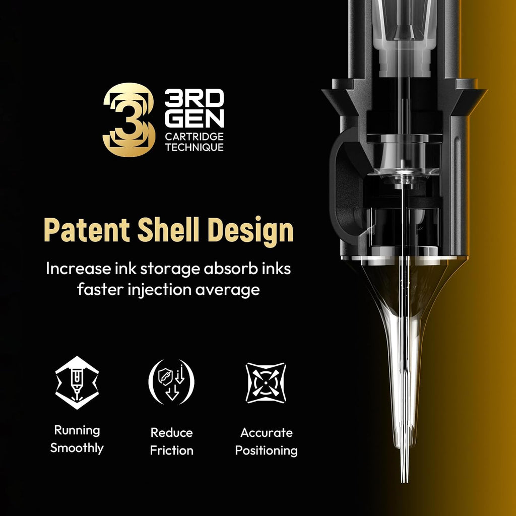 Tattoo Needle Cartridges 50PCS Assorted Size 1007RL 1007RM 1209RL 1209RS 1215RM *10Pcs Each Disposable Tattoo