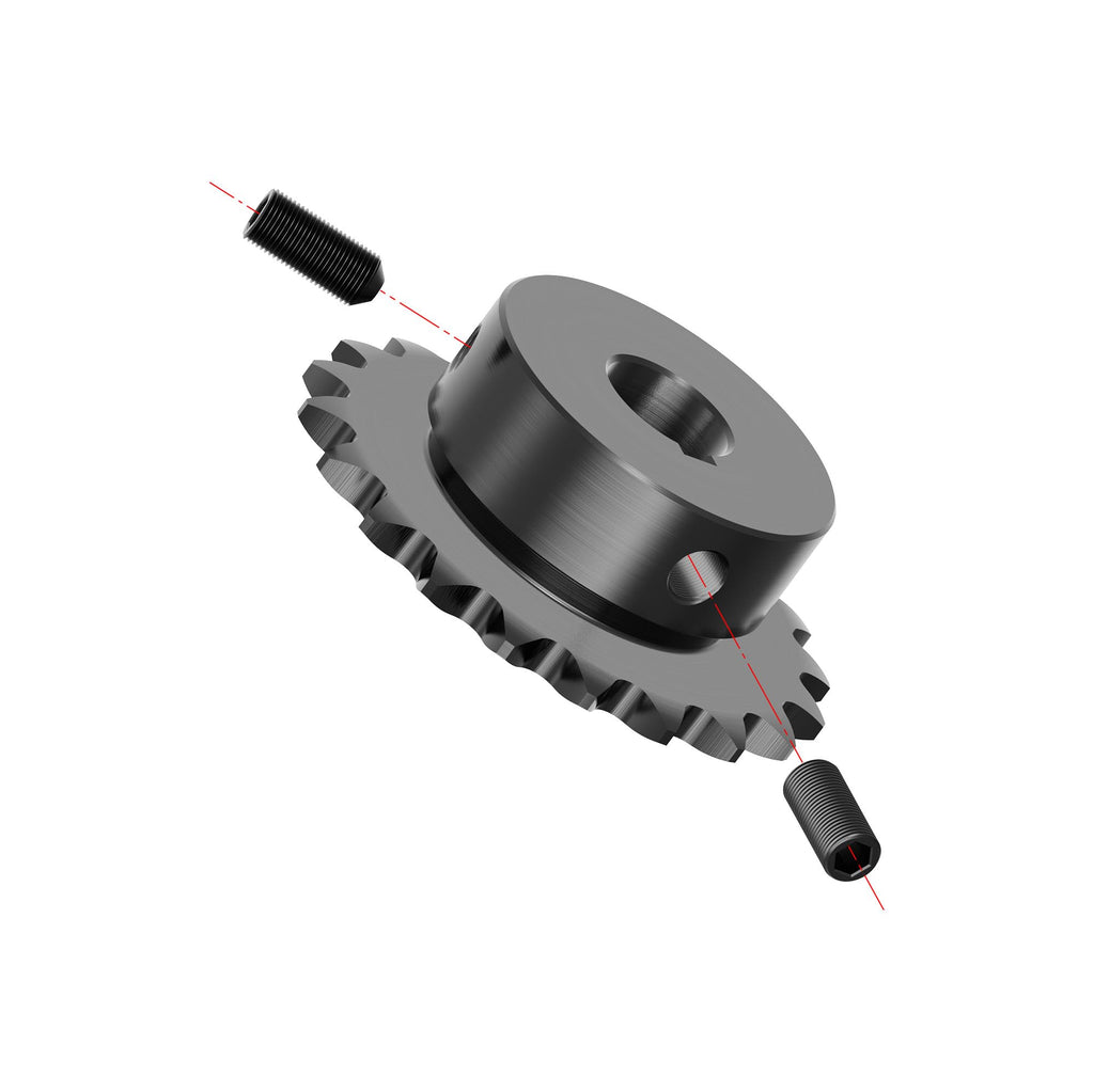 FOCMKEAS 20 Tooth Roller Chain Sprocket, 25 Chain, 20mm Bore, Kw