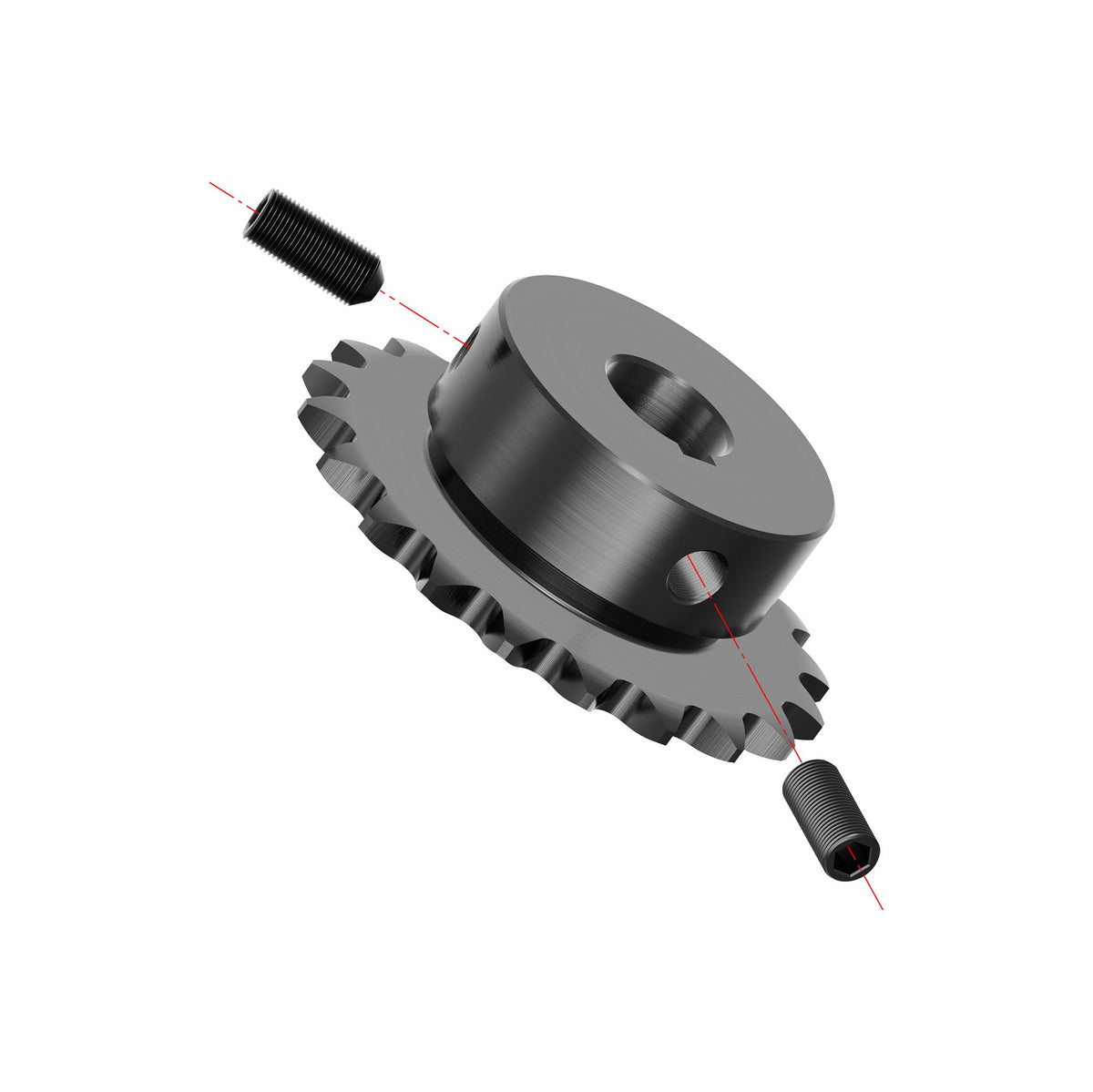 FOCMKEAS 20 Tooth Roller Chain Sprocket, 25 Chain, 20mm Bore, Kw