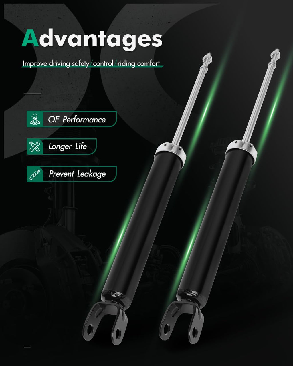 SCITOO Rear Shock Absorbers Fit for 2007-2010 for Hyundai Elantra Struts
