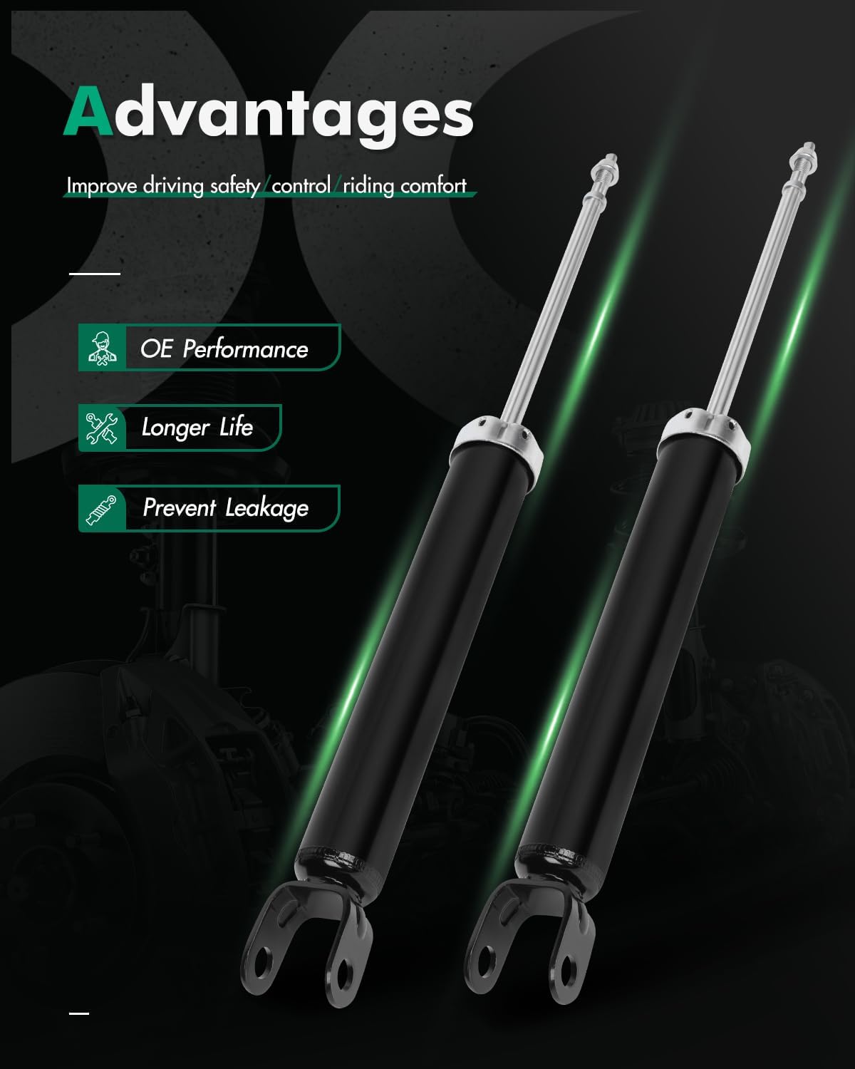 SCITOO Rear Shock Absorbers Fit for 2007-2010 for Hyundai Elantra Struts