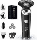 Electric Razor for Men: Wet/Dry Electric Shavers for Men - Upgraded Curved Shaving Foil, Low Noise High-Torque Motor