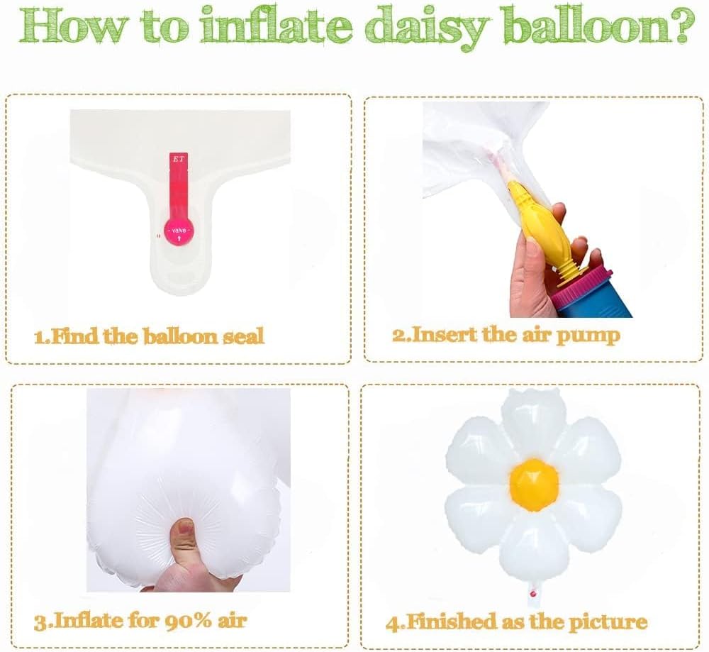 Daisy Flower Balloon Arch Kit Pink and Green Yellow WildFlower Balloons for Wild Flower Baby in Bloom Baby Shower