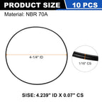 uxcell 10Pcs AS-046 NBR 70A O-Rings 4-1/4"ID x 1/16"CS/4.239"ID x 0.07"CS