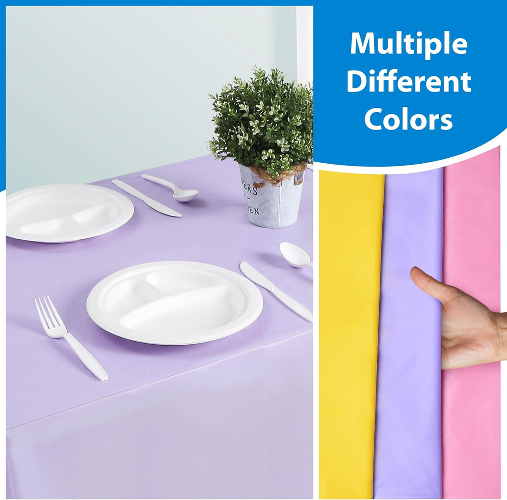 Disposable Tablecloth 12 Packs (Assorted Colors, Rectangular)
