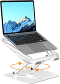 Laptop Stand for Desk, Adjustable Computer Notebook Stand with 360° Rotating Base, Ergonomic Laptop Riser for