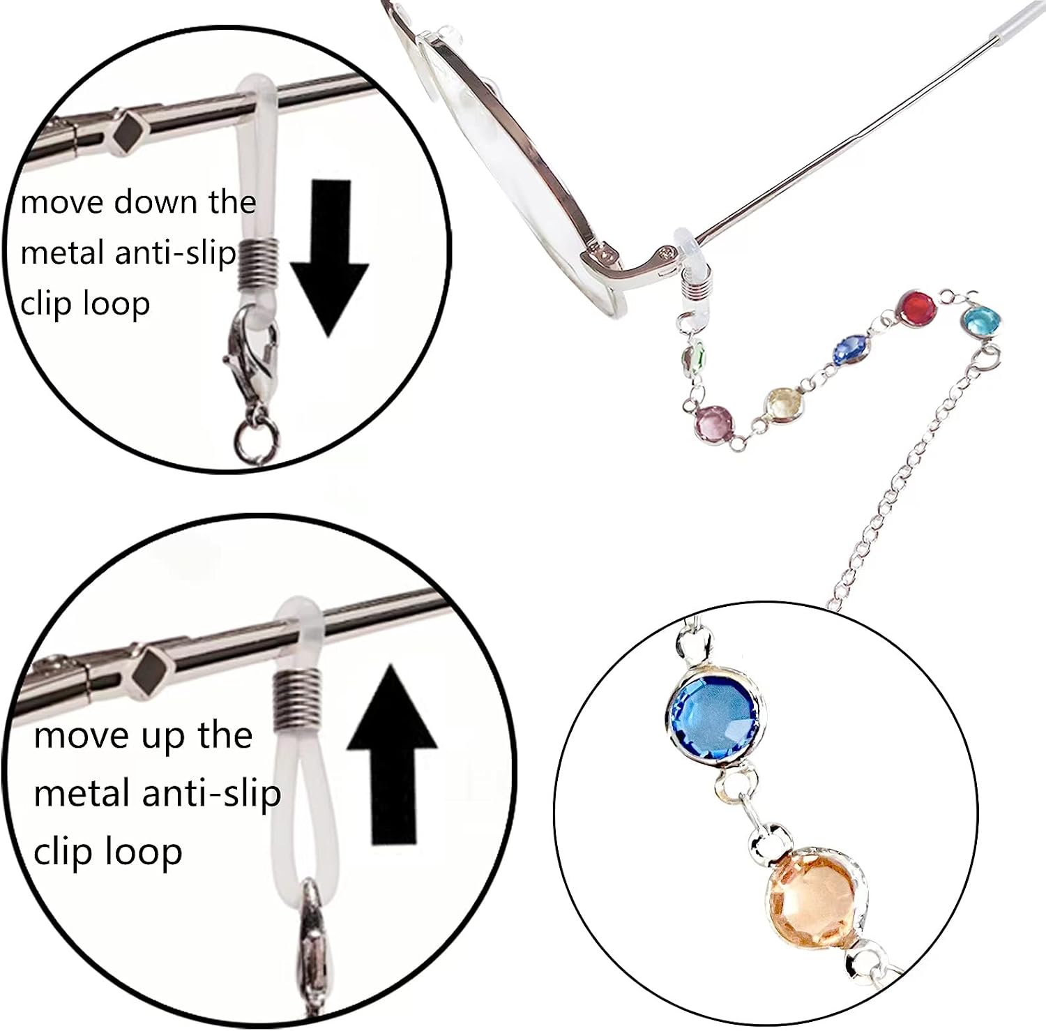 Eyeglass Chain,8 Pcs Beaded Eye Glasses Strap Holders around Neck For Women