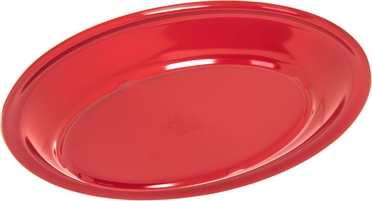 Kingline Oval Platter, Heavy Duty Melamine Dish for Serving, 12" x 9", 1 Count, Red