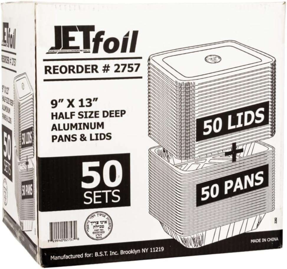 Jetfoil Aluminum Foil Pan with Lids | Half Size Deep Container Steam Table Pans Cooking Accessory | Excellent for