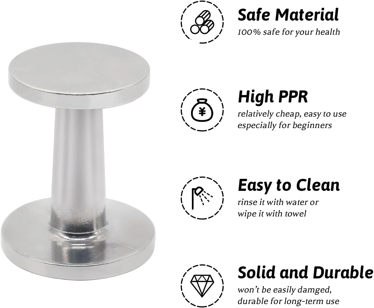Dual-Sided Espresso Hand Tamper 51mm and 58mm Dual Ended Tamper Coffee Ground Press Barista Tool for Portafilter Machine