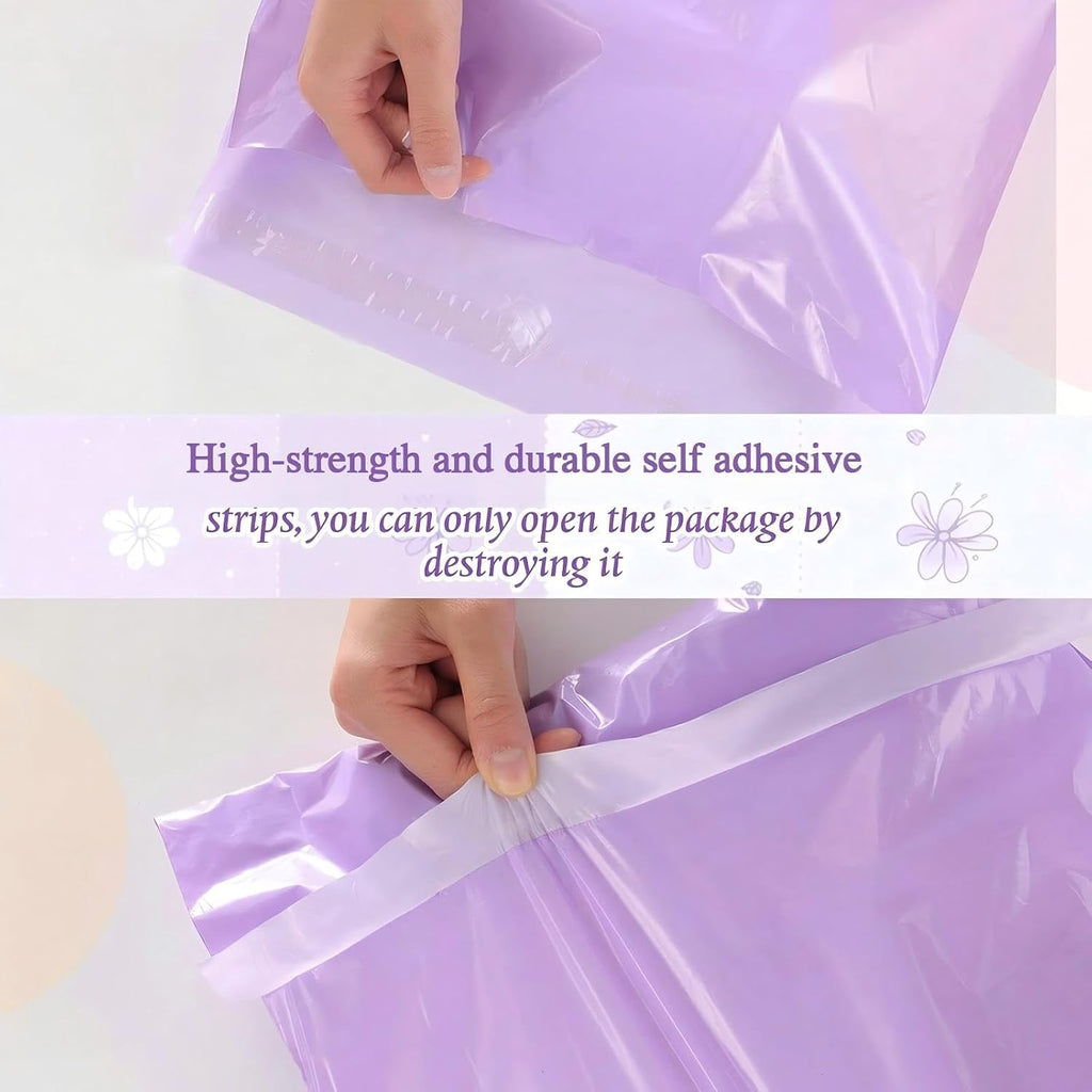 240 Pcs Poly Mailers Variety Size Pack Shipping Bags, Purple