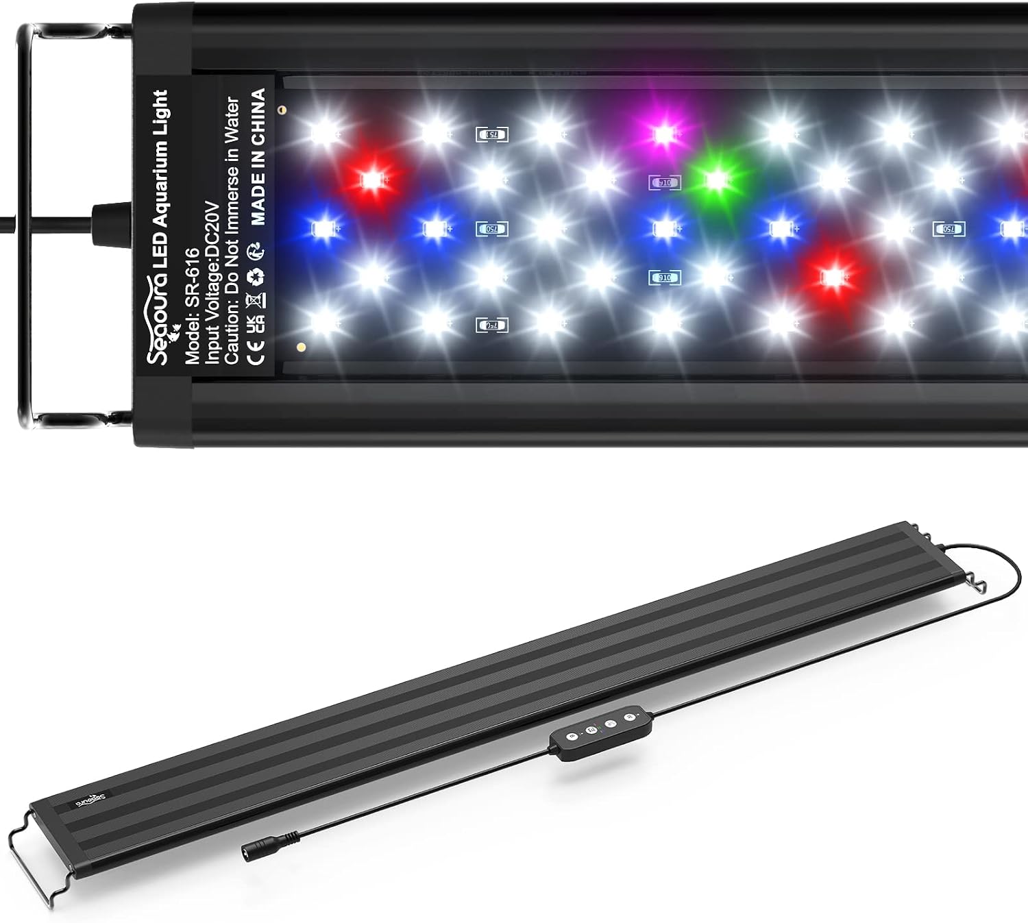 LED Aquarium Light for Plants & Fish Tank with Timer, 30-36 Inch | WRGBP Full Spectrum Aquarium Plant Light for