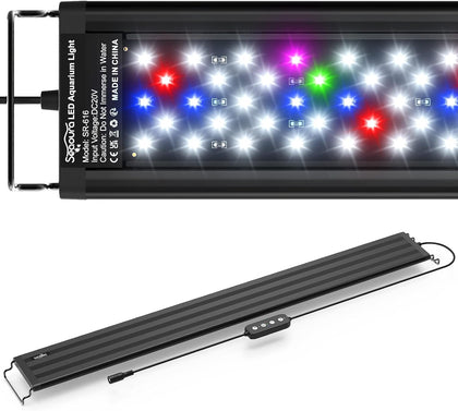 LED Aquarium Light for Plants & Fish Tank with Timer, 30-36 Inch | WRGBP Full Spectrum Aquarium Plant Light for