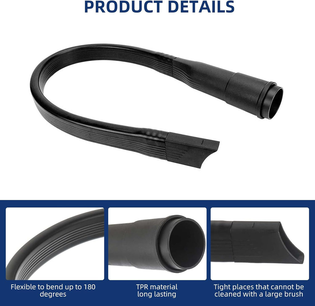 25" Flexible Vacuum Crevice Attachment Tool for Vacuum Hoses All 1-1/4" or 1-3/8" (32mm - 35mm) Flat Slot Nozzle