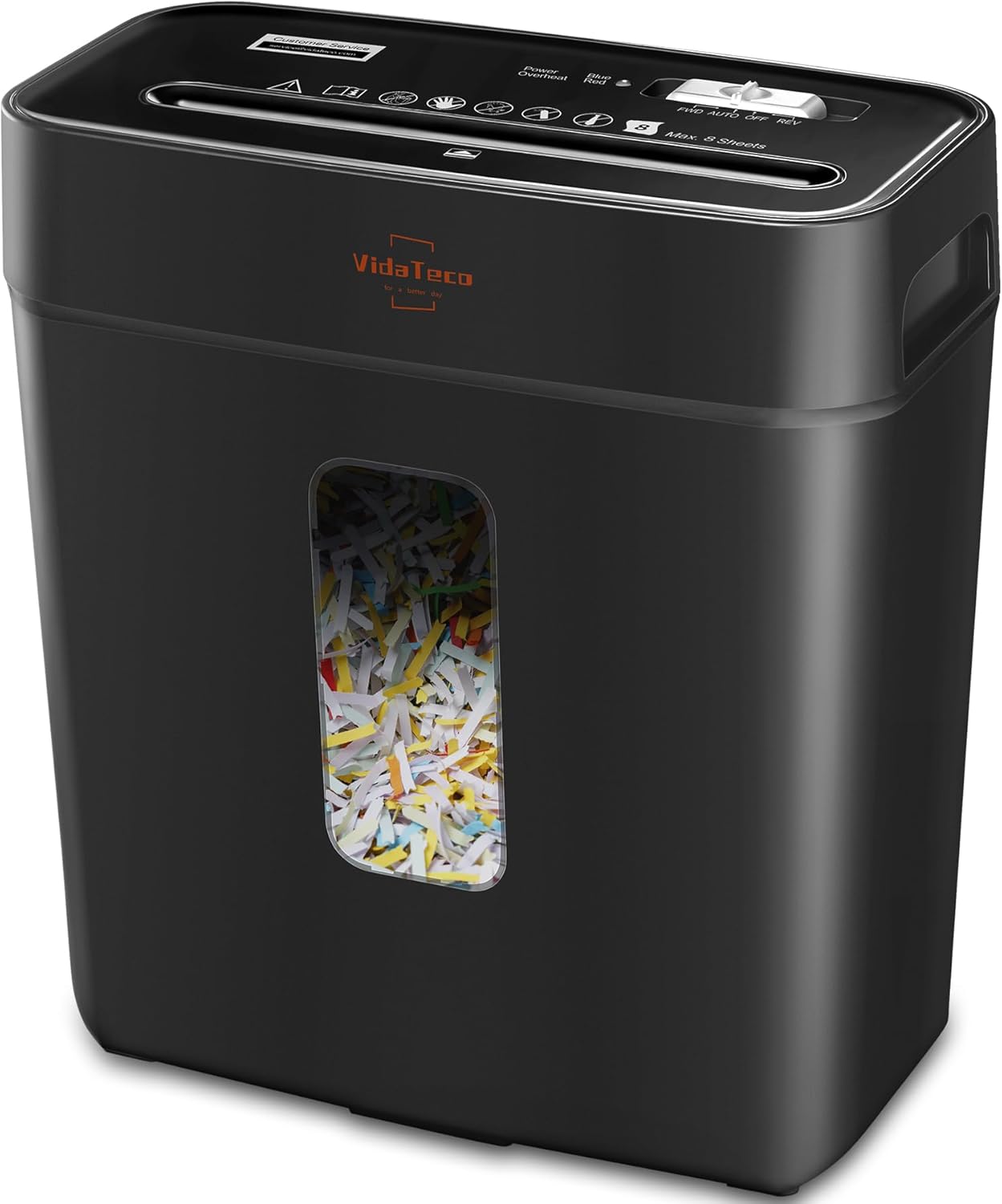 6-Sheet Cross Cut Paper Shredder for Home Office, 3.04-Gallon Bin | P-4 Security Anti-Jam & Overheat Protection