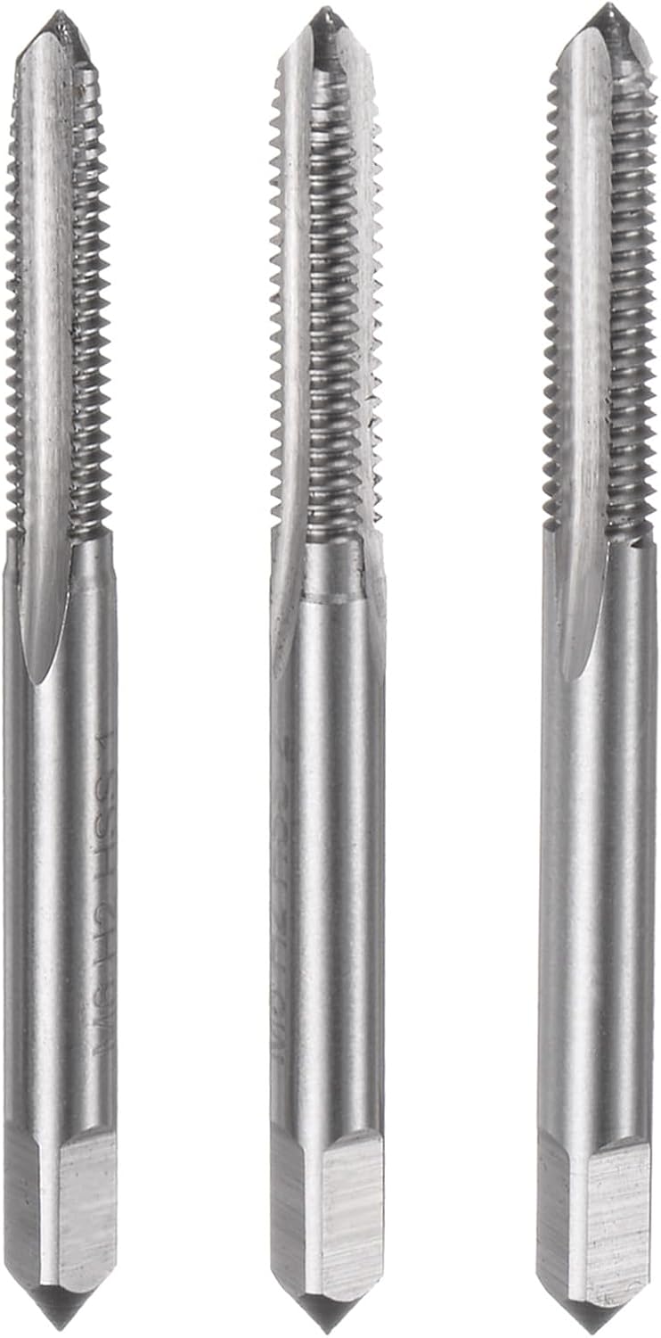 uxcell 3pcs Metric Hand Tap Set, M6 x 1 Taper/Plug/Bottom Thread Screw Taps, High Speed Steel Hand Threading Tapping Tool Kit