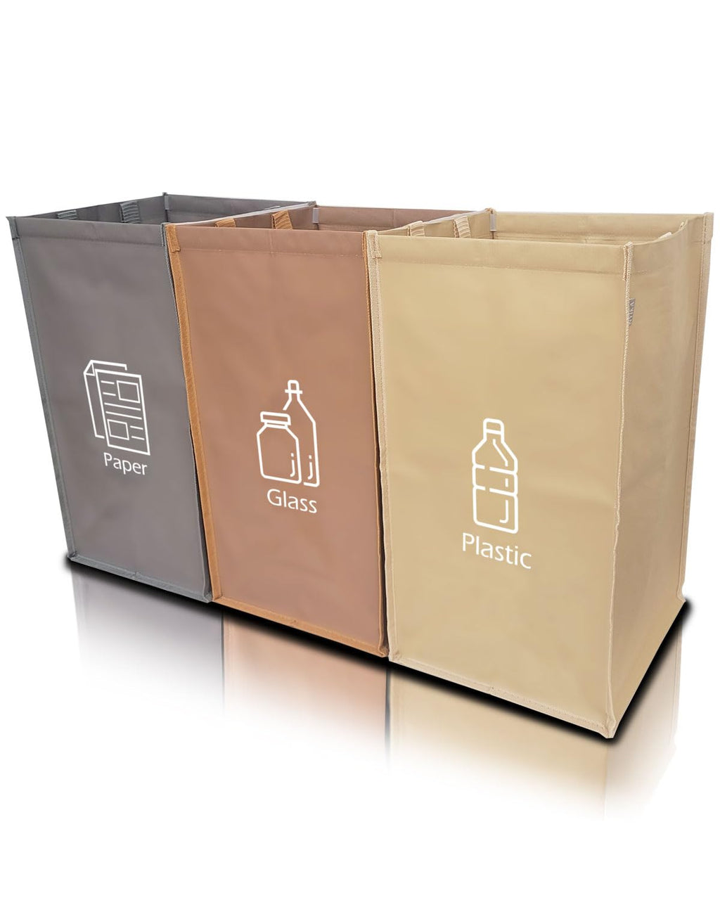 Recycling Organizer - Reusable Recycling Bags - Recycling Sorter - Trash Sorting Bins - 3 Compartment Recycle - Pack