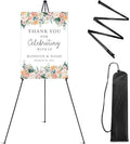 63 Inch Easel Stand for Sign, Poster Stand and Wedding Sign | Instant-fold metal tripod with carry bag for welcome