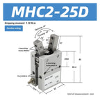 MHC2-10D Air Gripper Cylinder Angular Double Acting Pneumatic Parallel Jaw