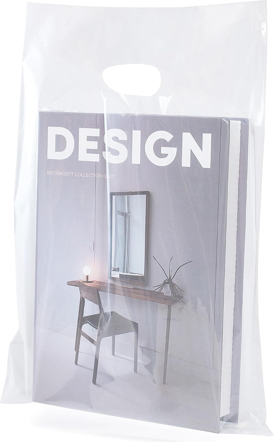 100 Clear Plastic Bags With Handles 9x12 Merchandise Bags