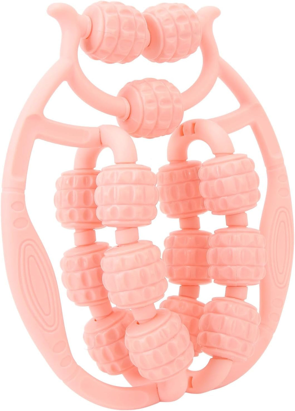 15-Wheel Pink Muscle Roller for Legs, Arms, Neck & Body – Handheld PP Massage Tool