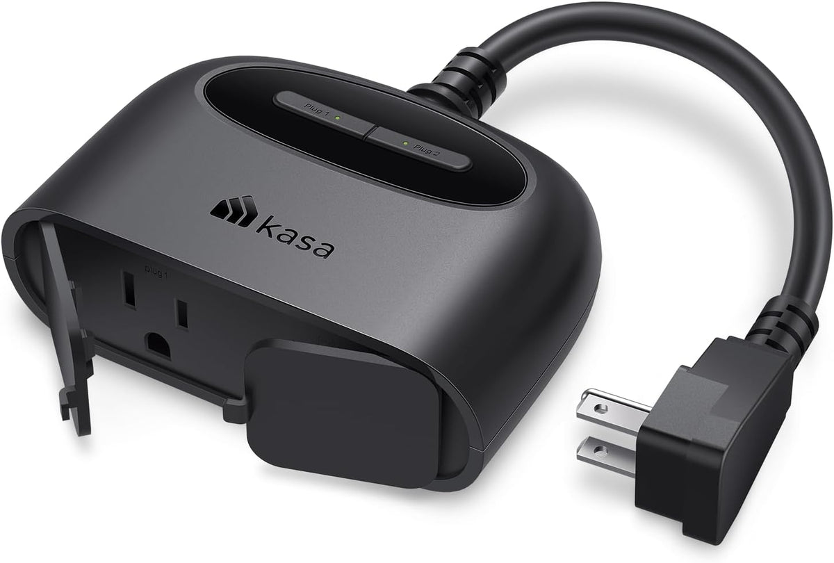 Kasa Outdoor Smart Plug, Smart Home Wi-Fi Outlet with 2 Sockets, EP40 | IP64 Weather Resistance, Compatible with