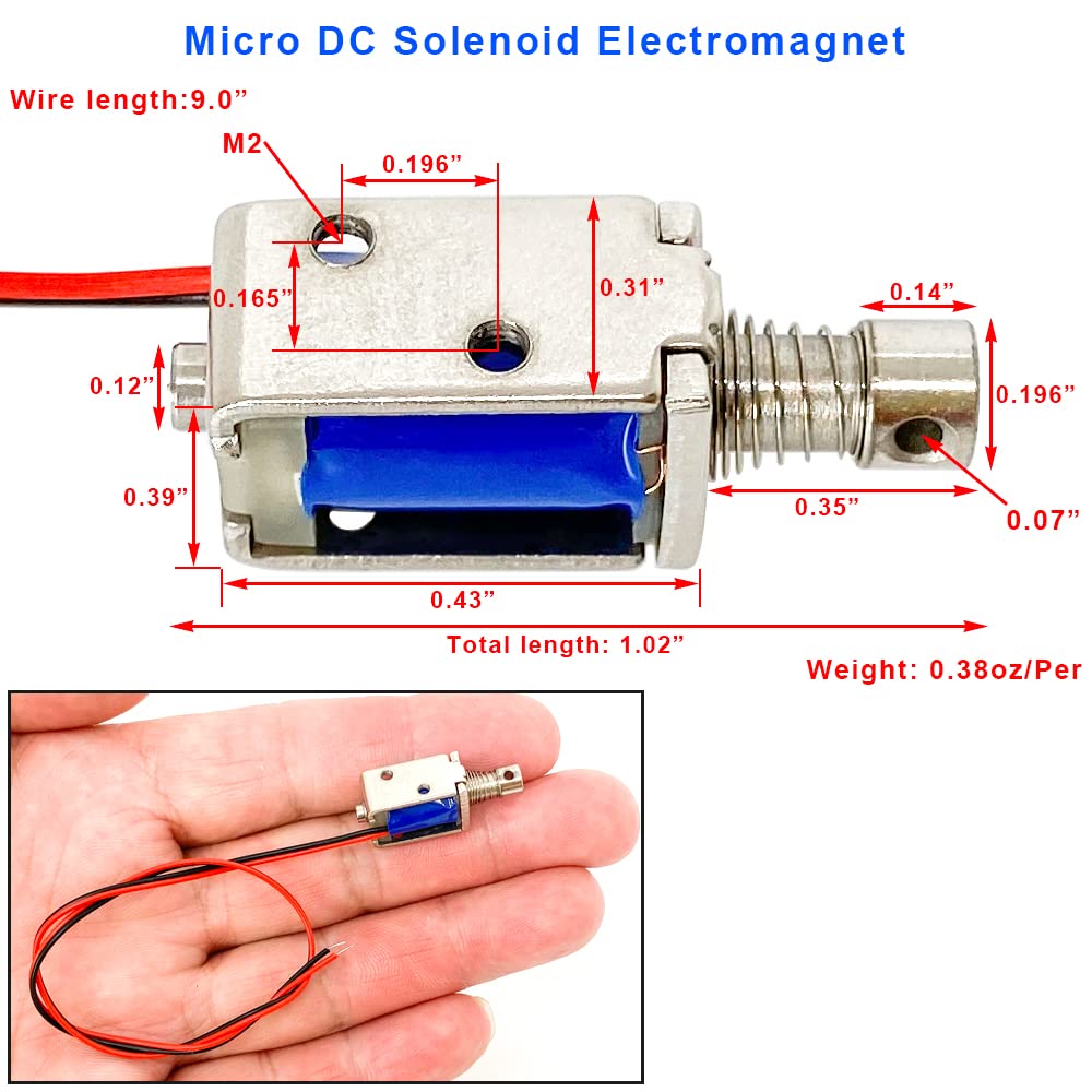 4Pcs DC 12V Micro Push Pull Solenoid Electromagnet Linear Actuator