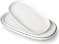 Porcelain Serving Platters Set of 3, 15.5"/14"/12" Serving Trays