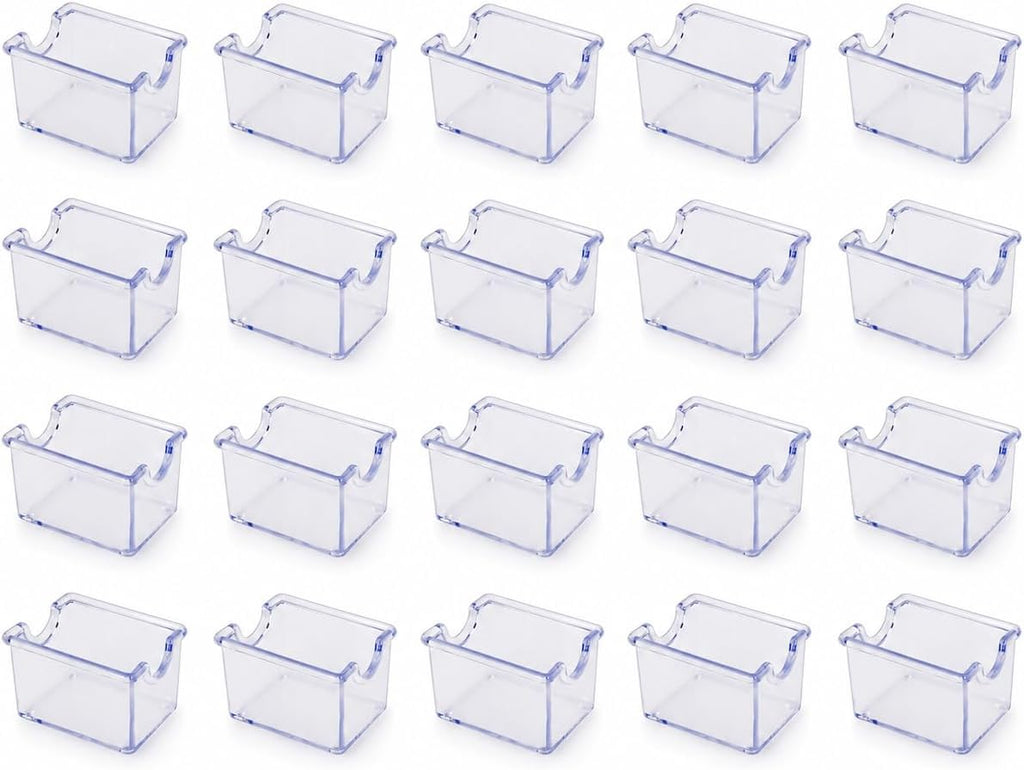 Plastic Sugar Packet Holder, Clear, Heavy Duty SAN Material, Set of 24