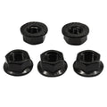 M10/1mm Serrated Flange Hex Nuts, Black, 5Pcs