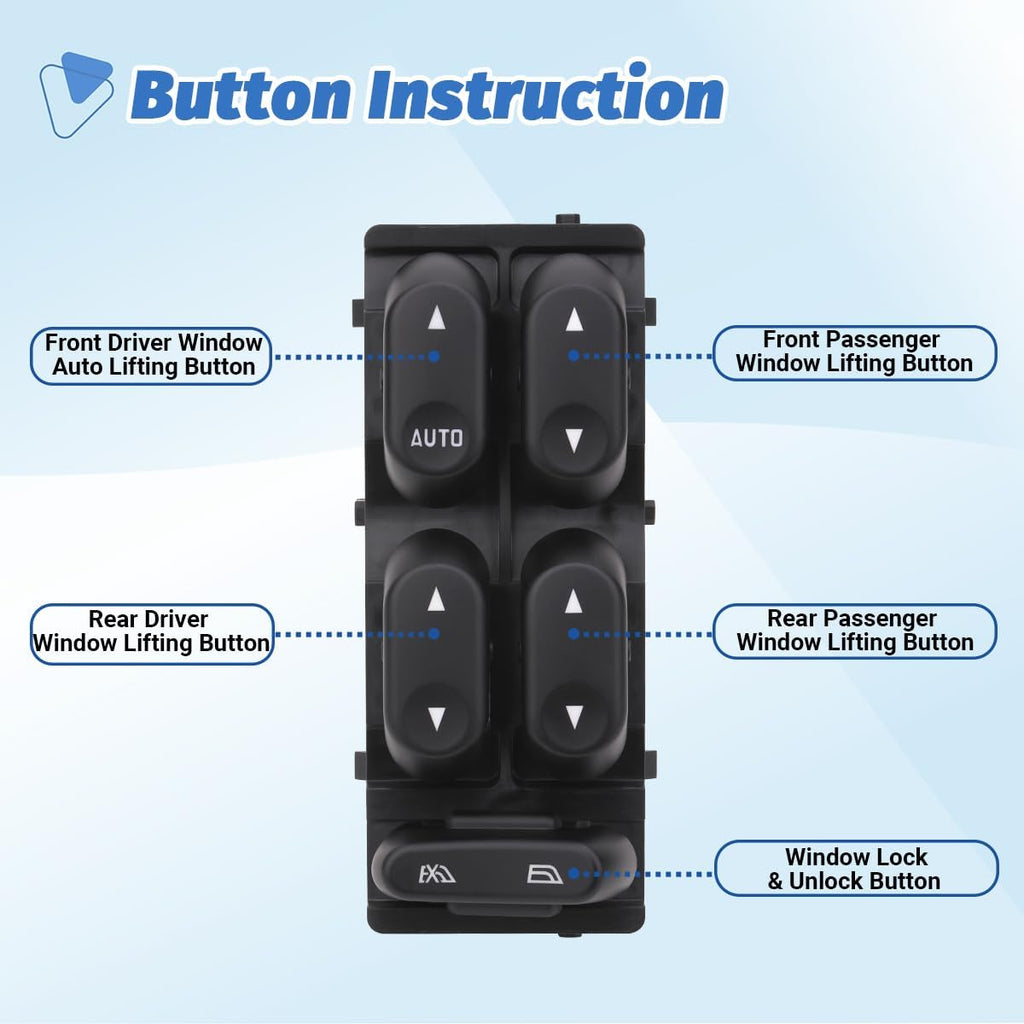 Power Window Switch Control Button Compatible with Ford F250 F350